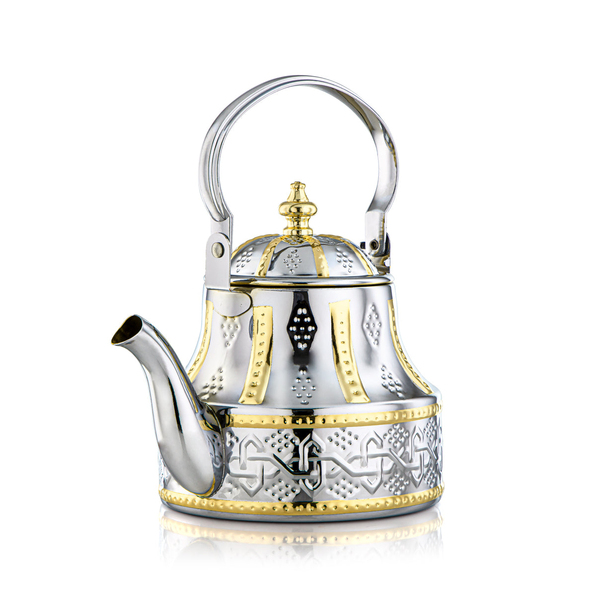 Almarjan 1.5 Liter Sahara Collection Stainless Steel Kettle Silver & Gold - STS0010971