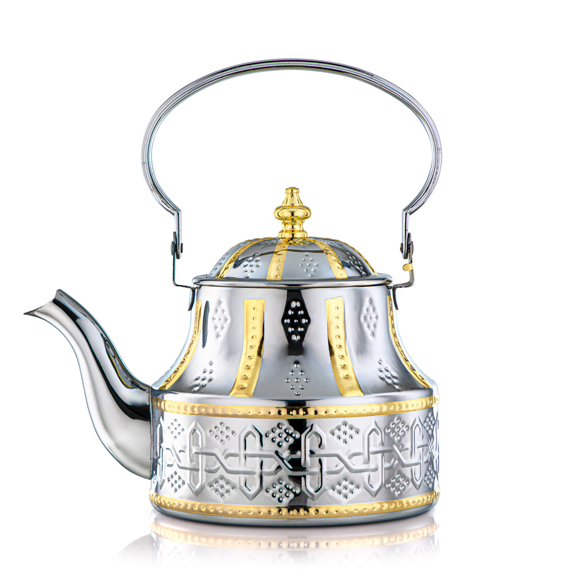 Almarjan 2 Liter Sahara Collection Stainless Steel Kettle Silver & Gold - STS0010972