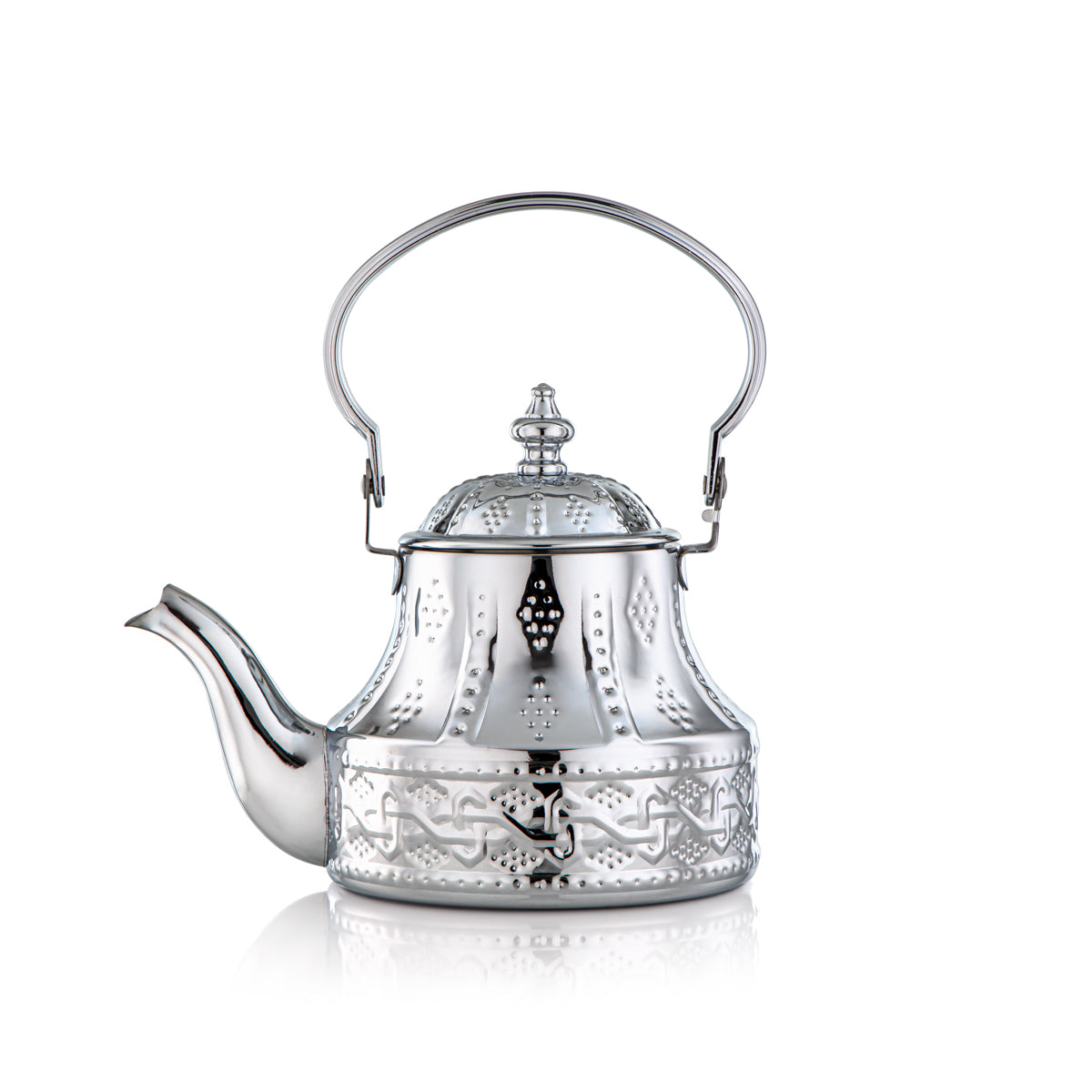 Almarjan 2 Pieces Sahara Collection Stainless Steel Dallah & Kettle set Silver - STS0010983