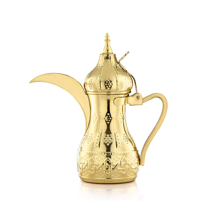 Almarjan 2 Pieces Sahara Collection Stainless Steel Dallah & Kettle set Gold - STS0010984