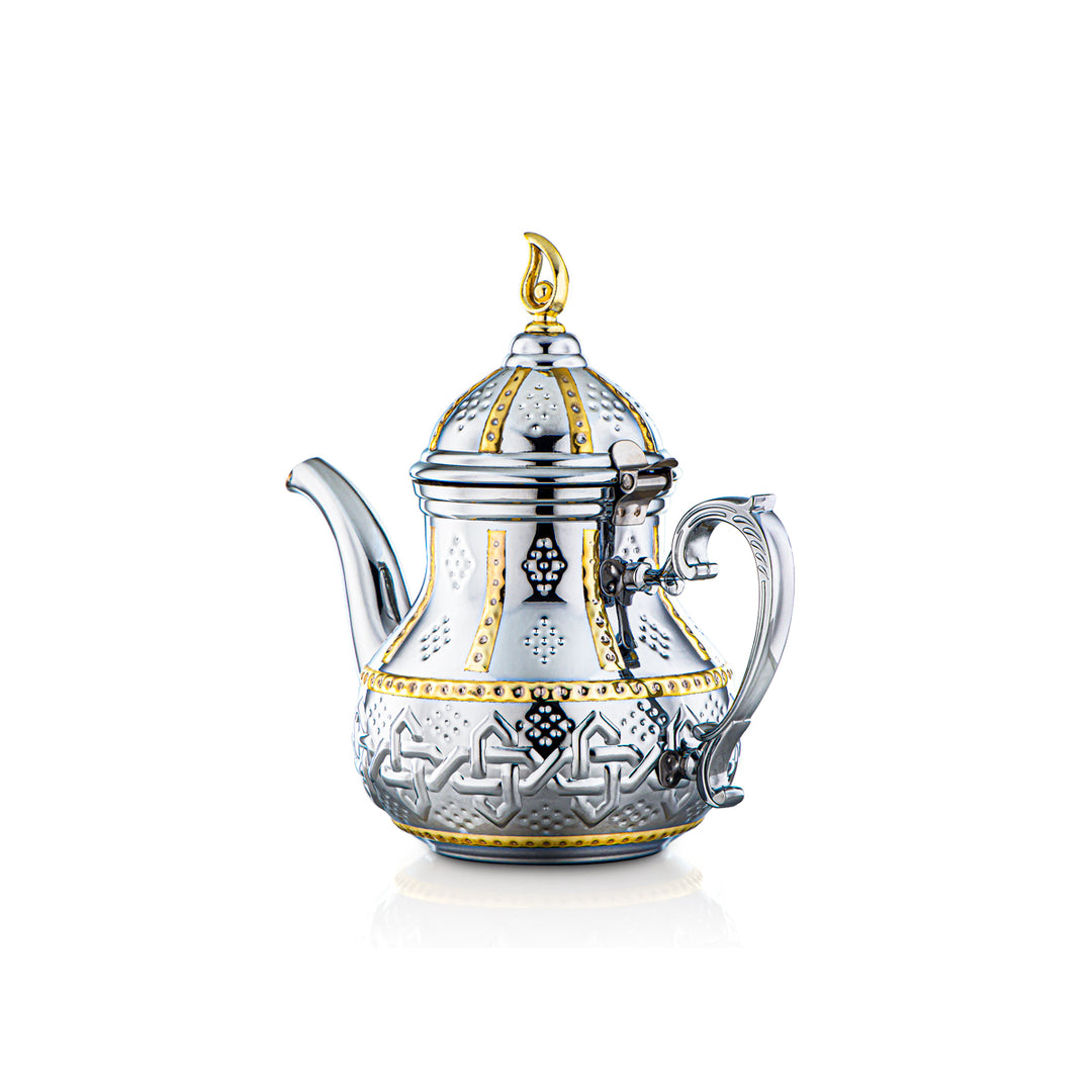 Almarjan 1.2 Liter Sahara Collection Stainless Steel Teapot Silver & Gold - STS0010997