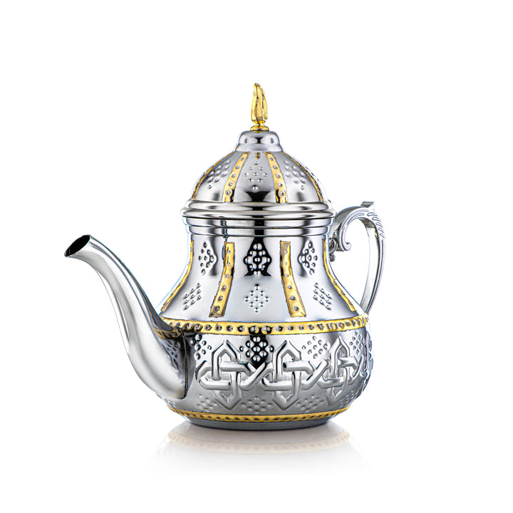 Almarjan 2 Liter Sahara Collection Stainless Steel Teapot Silver & Gold - STS0010999