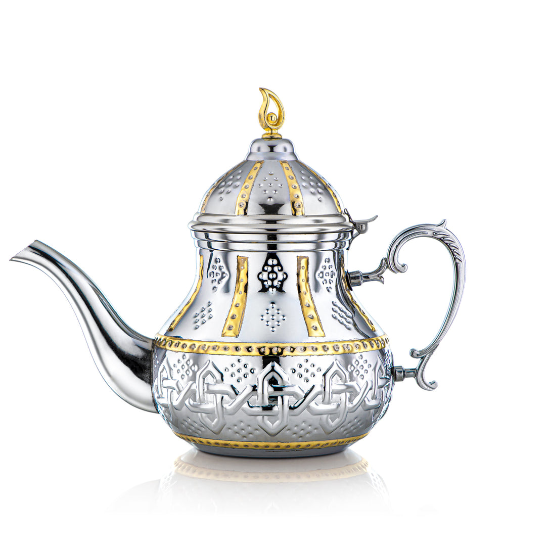 Almarjan 2 Liter Sahara Collection Stainless Steel Teapot Silver & Gold - STS0010999