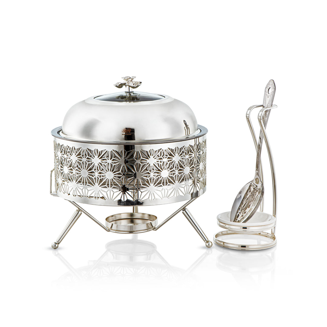 Almarjan 2000 ML Chafing Dish With Spoon Silver - STS0012904