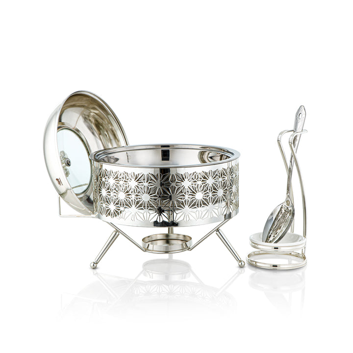 Almarjan 2000 ML Chafing Dish With Spoon Silver - STS0012904