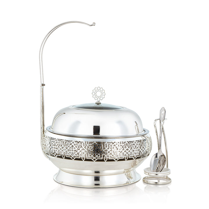 Almarjan 6.5 Liter Chafing Dish With Spoon Silver - STS0012925