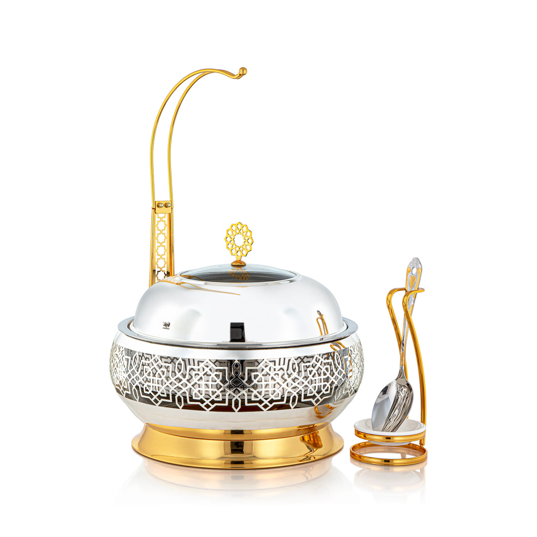 Almarjan 4 Liter Chafing Dish With Spoon Silver & Gold - STS0012927