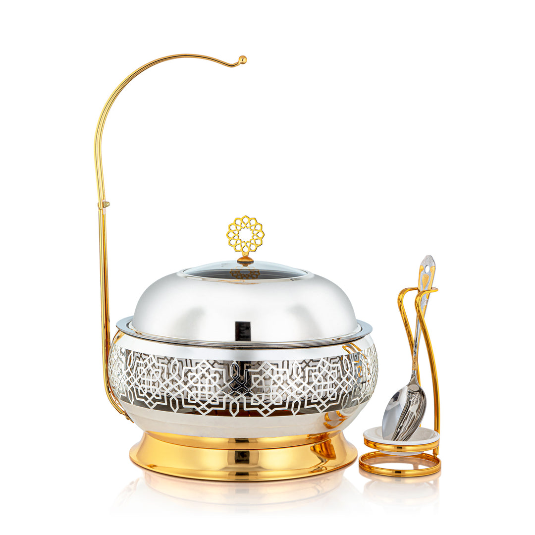 Almarjan 6.5 Liter Chafing Dish With Spoon Silver & Gold - STS0012928