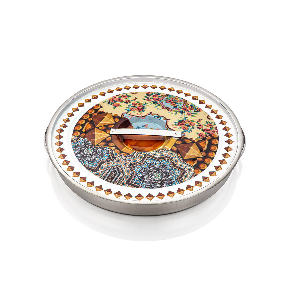 Almarjan 42 CM Fonon Collection Stainless Steel Breakfast Tray - Meena 17