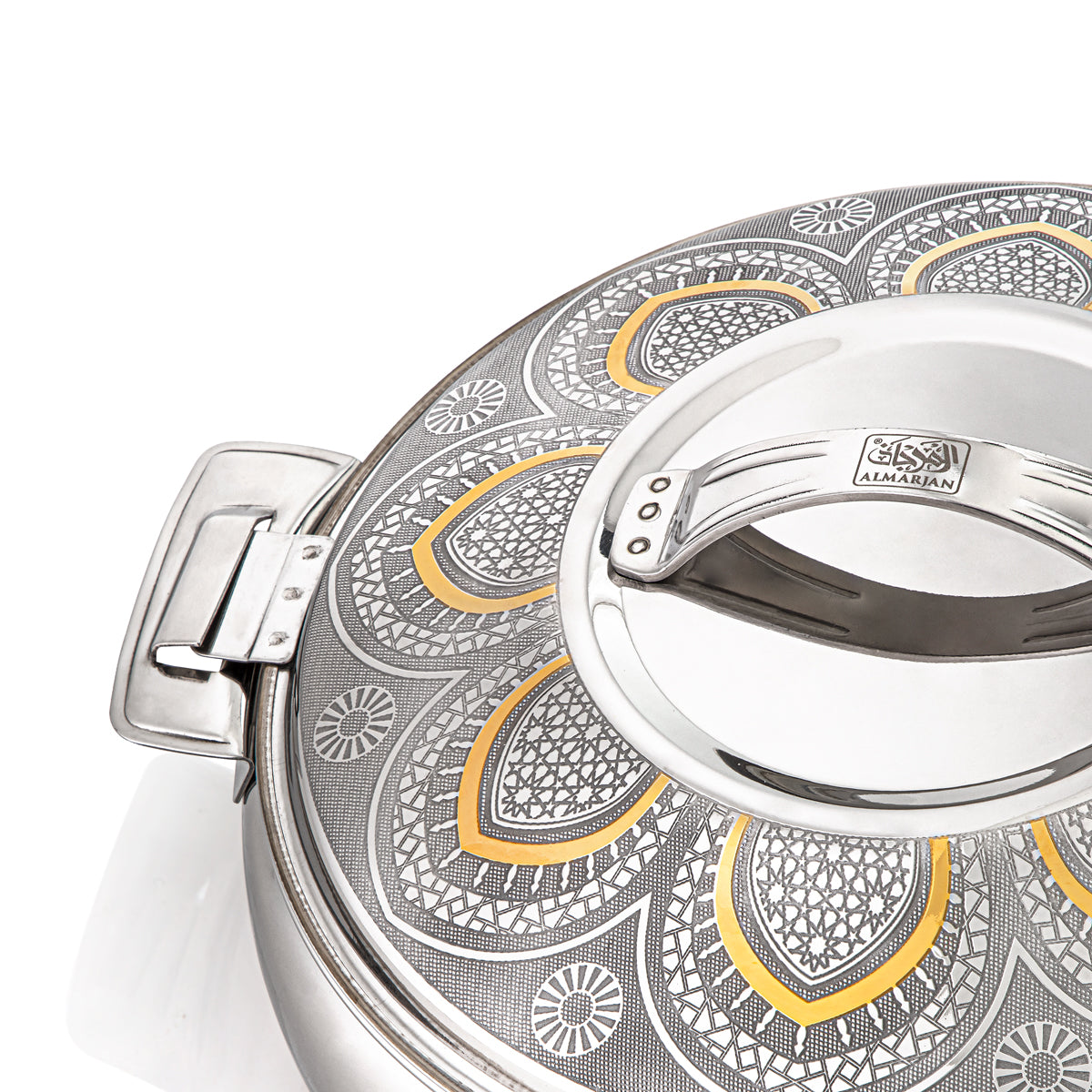 Almarjan 21 CM Ashwaq Collection Stainless Steel Hot Pot Silver & Gold - H22EPG1