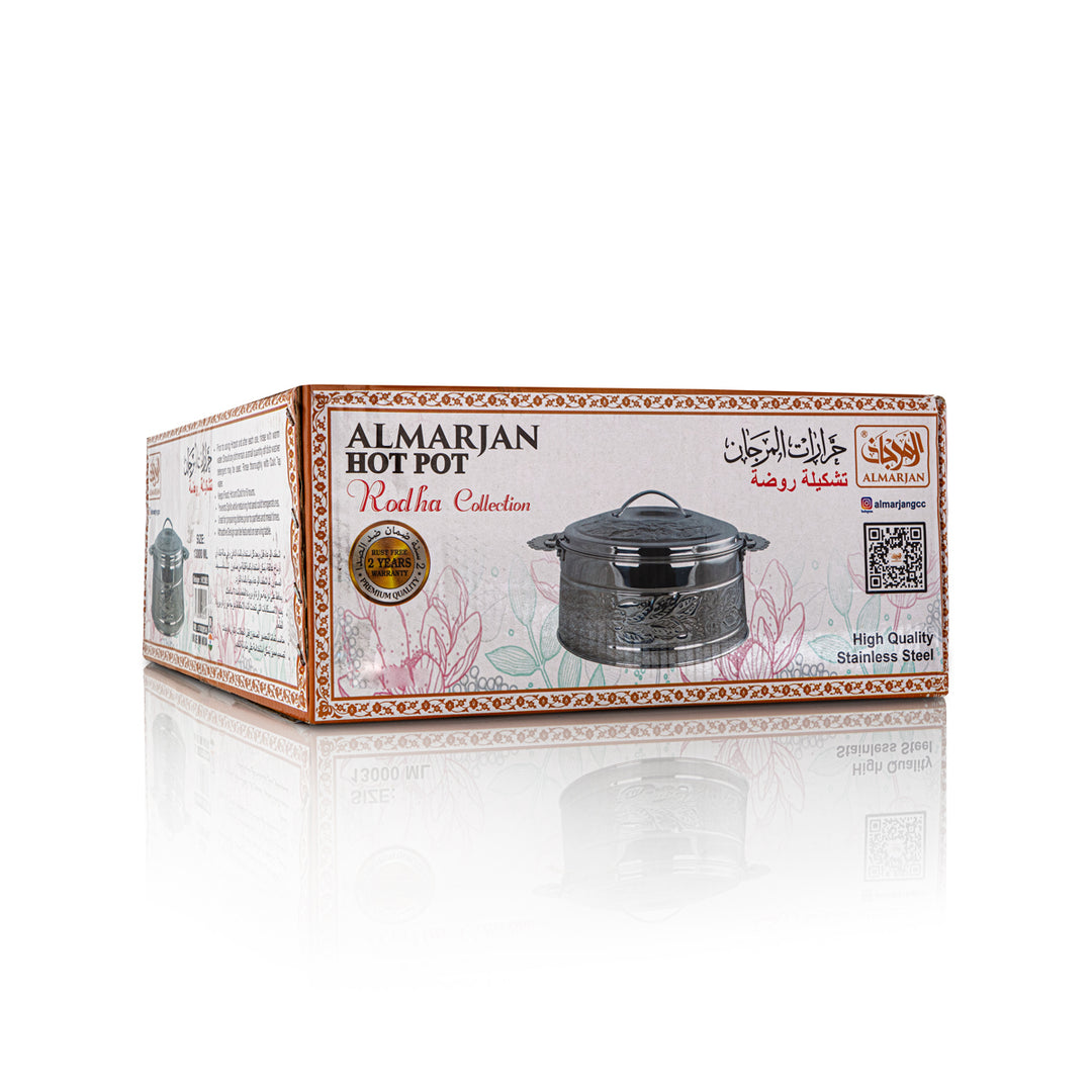 Almarjan 13000 ML Rodha Collection Stainless Steel Hot Pot Silver - H22M51