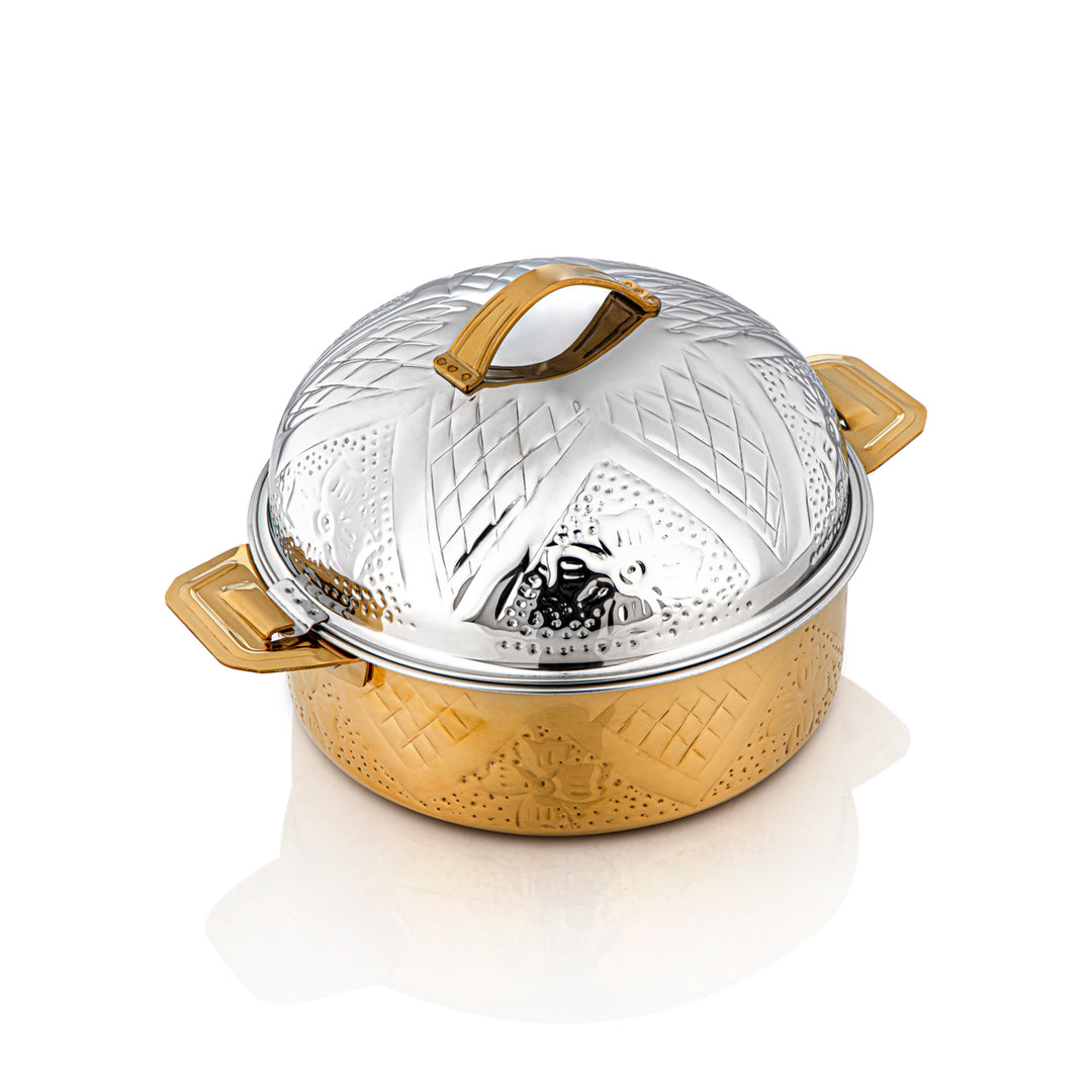 Almarjan 25 CM Qubba Collection Stainless Steel Hot Pot Silver & Gold - H22MG2