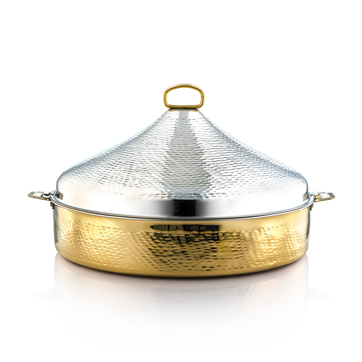 Almarjan 50 CM Abeer Collection Stainless Steel Hot Pot Silver & Gold - H21MG53 Lock