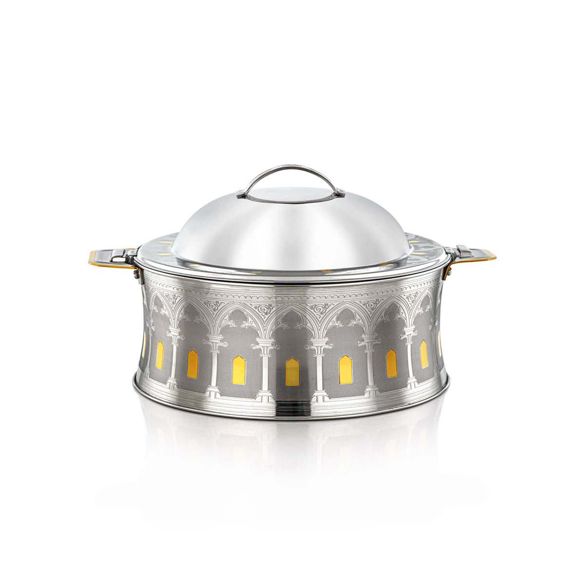 Almarjan 30 CM Reem Collection Stainless Steel Hot Pot Silver & Gold - H22EPG6