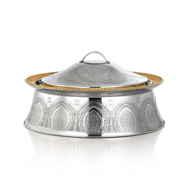 Almarjan 30 CM Afrah Collection Stainless Steel Hot Pot Silver & Gold - H22EPG1 Lock