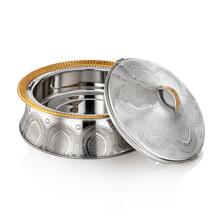 Almarjan 35 CM Afrah Collection Stainless Steel Hot Pot Silver & Gold - H22EPG1 Lock