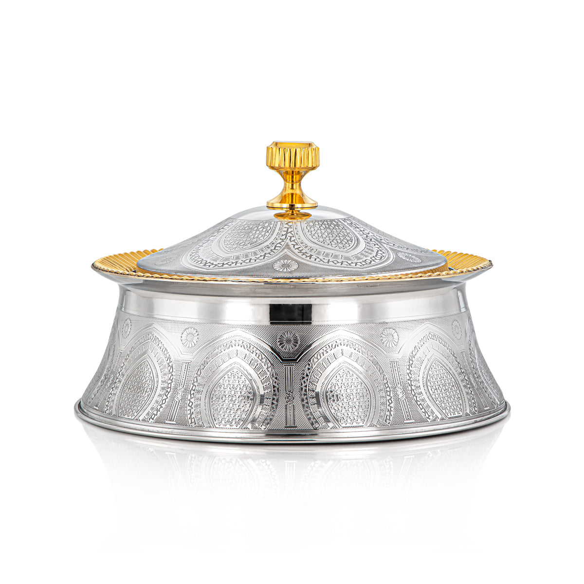 Almarjan 25 CM Afrah Collection Stainless Steel Hot Pot Silver & Gold - H22EPG1