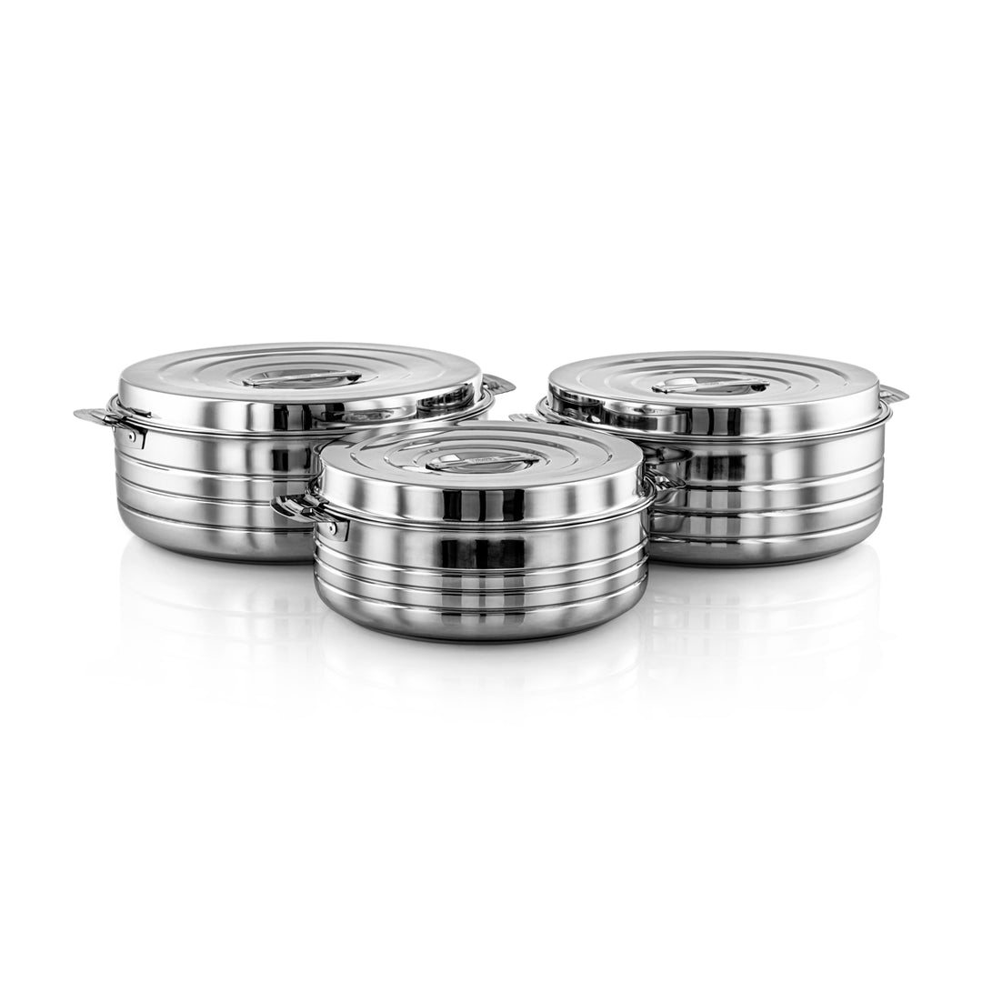 Almarjan 3 Pieces Royal Collection Stainless Steel Hot Pot Silver - STS0293011