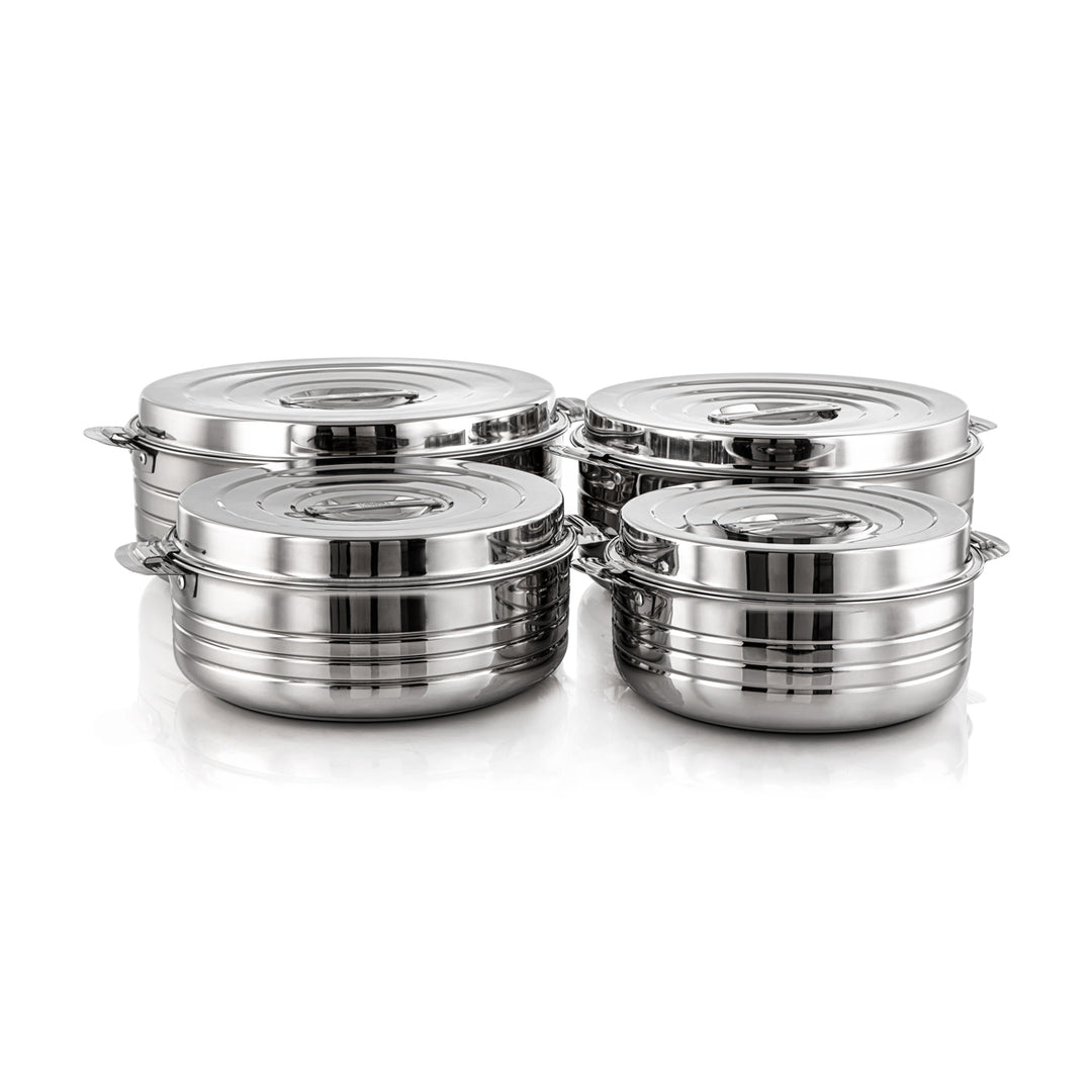 Almarjan 4 Pieces Royal Collection Stainless Steel Hot Pot Silver - STS0293012