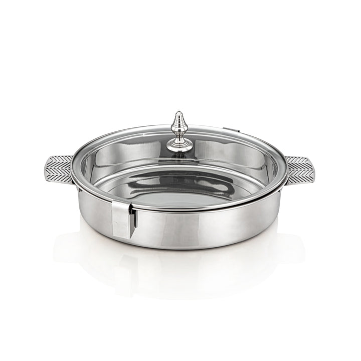 Almarjan 35 CM Mandi Collection Stainless Steel Oval Hot Pot Silver - H23P1