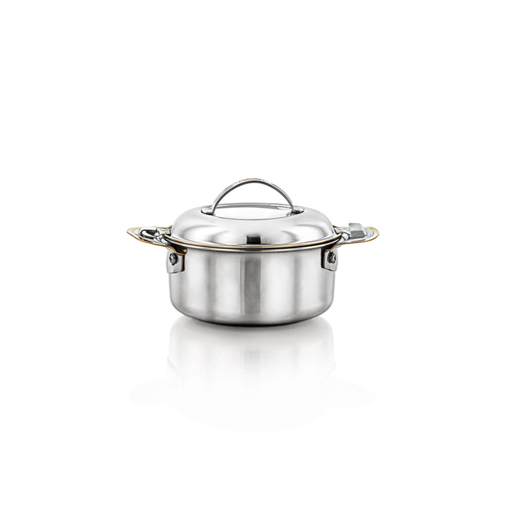 Almarjan 500 ML Classic Collection Stainless Steel Hot Pot Silver & Gold - H23PG1
