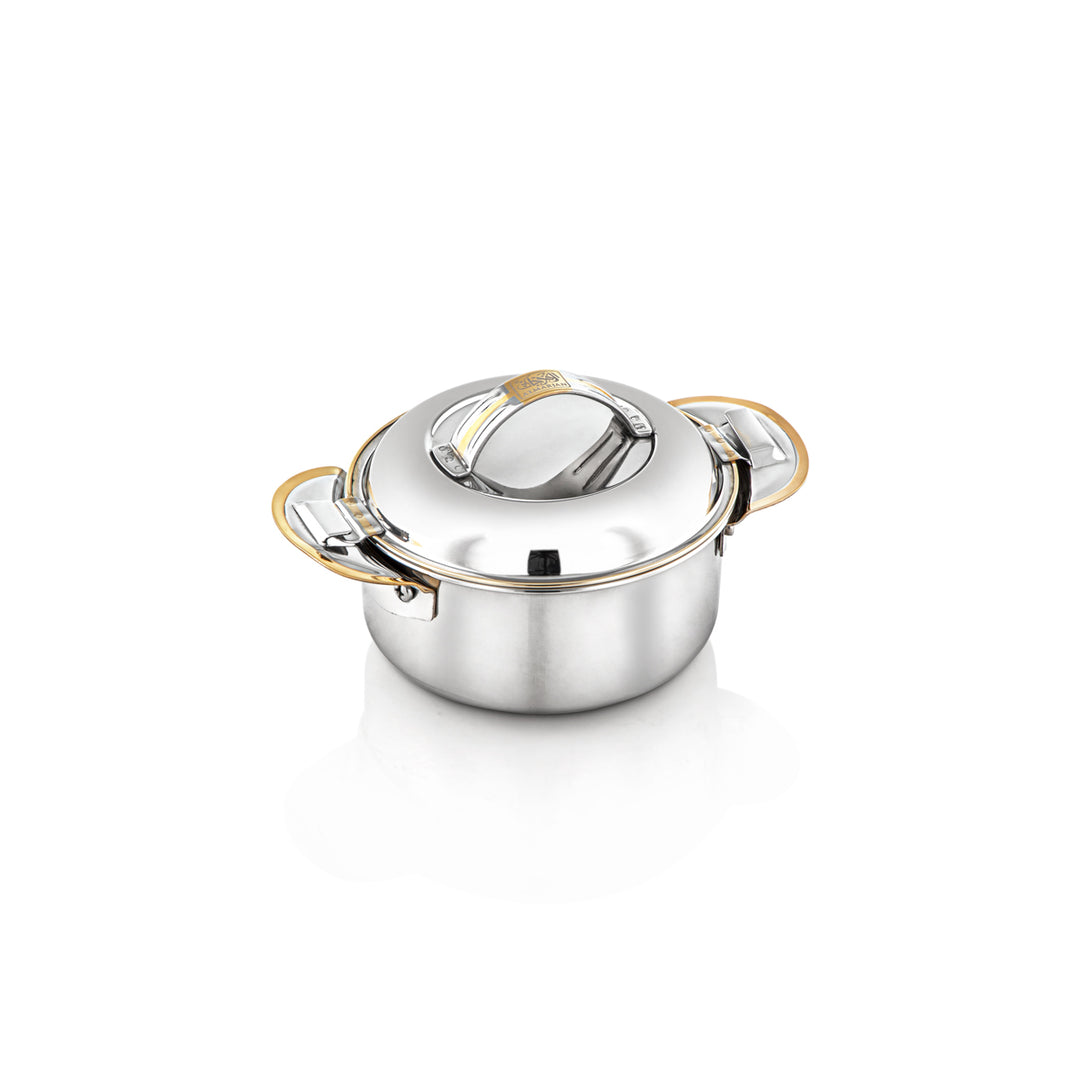 Almarjan 500 ML Classic Collection Stainless Steel Hot Pot Silver & Gold - H23PG1