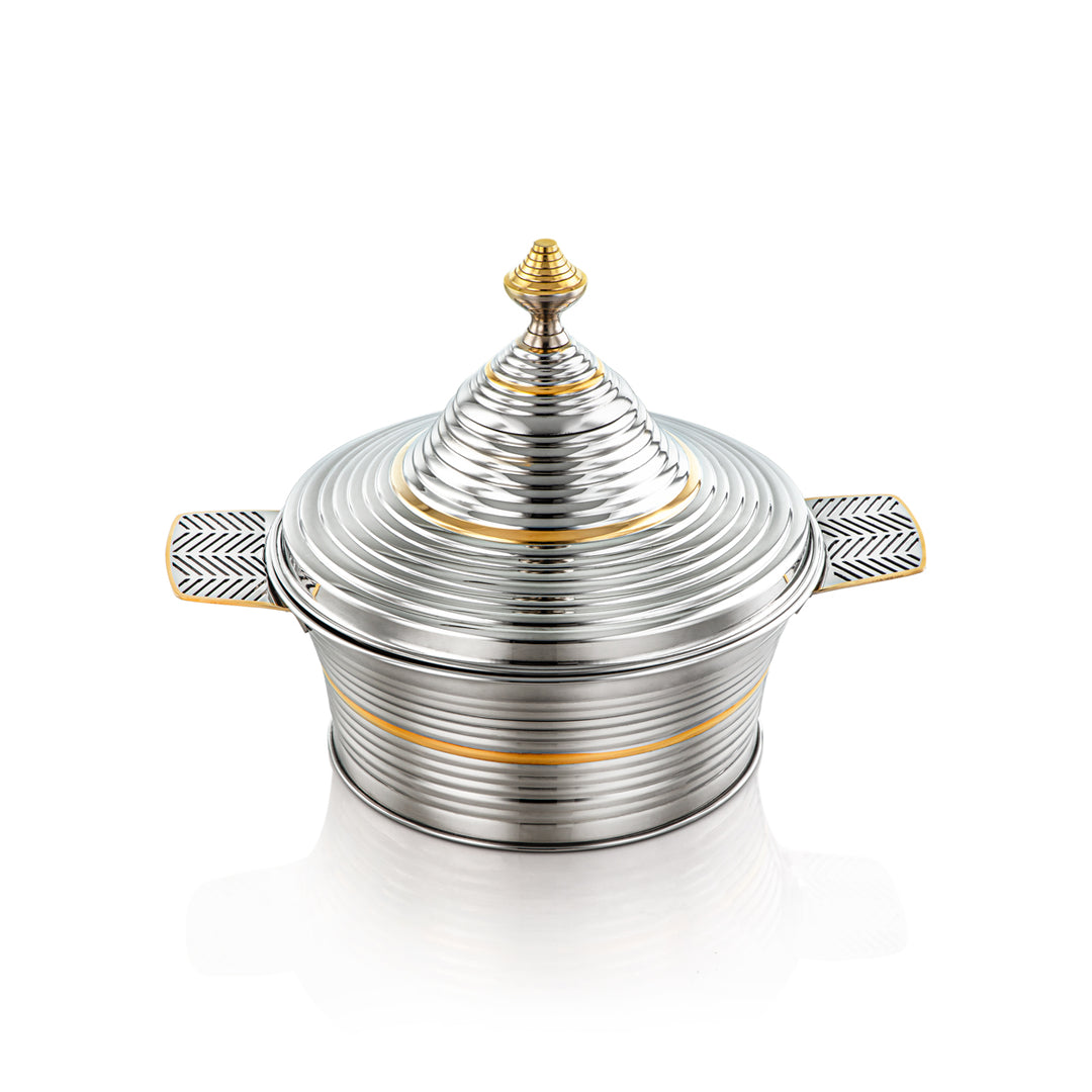 Almarjan 3 Pieces Worood Collection Stainless Steel Hot Pot Silver & Gold - H23PG2HG