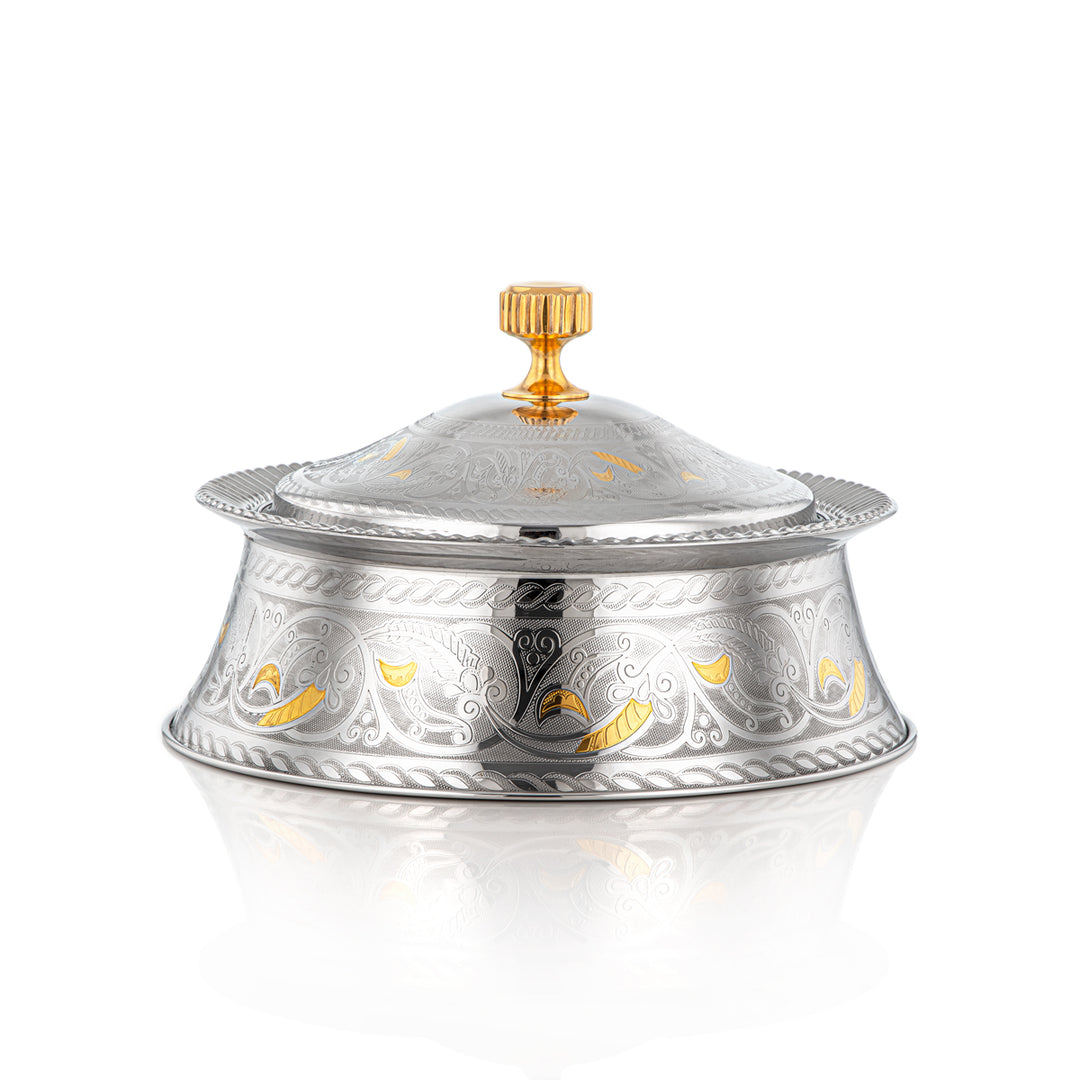 Almarjan 25 CM Afrah Collection Stainless Steel Hot Pot Silver & Gold - H23EPG12