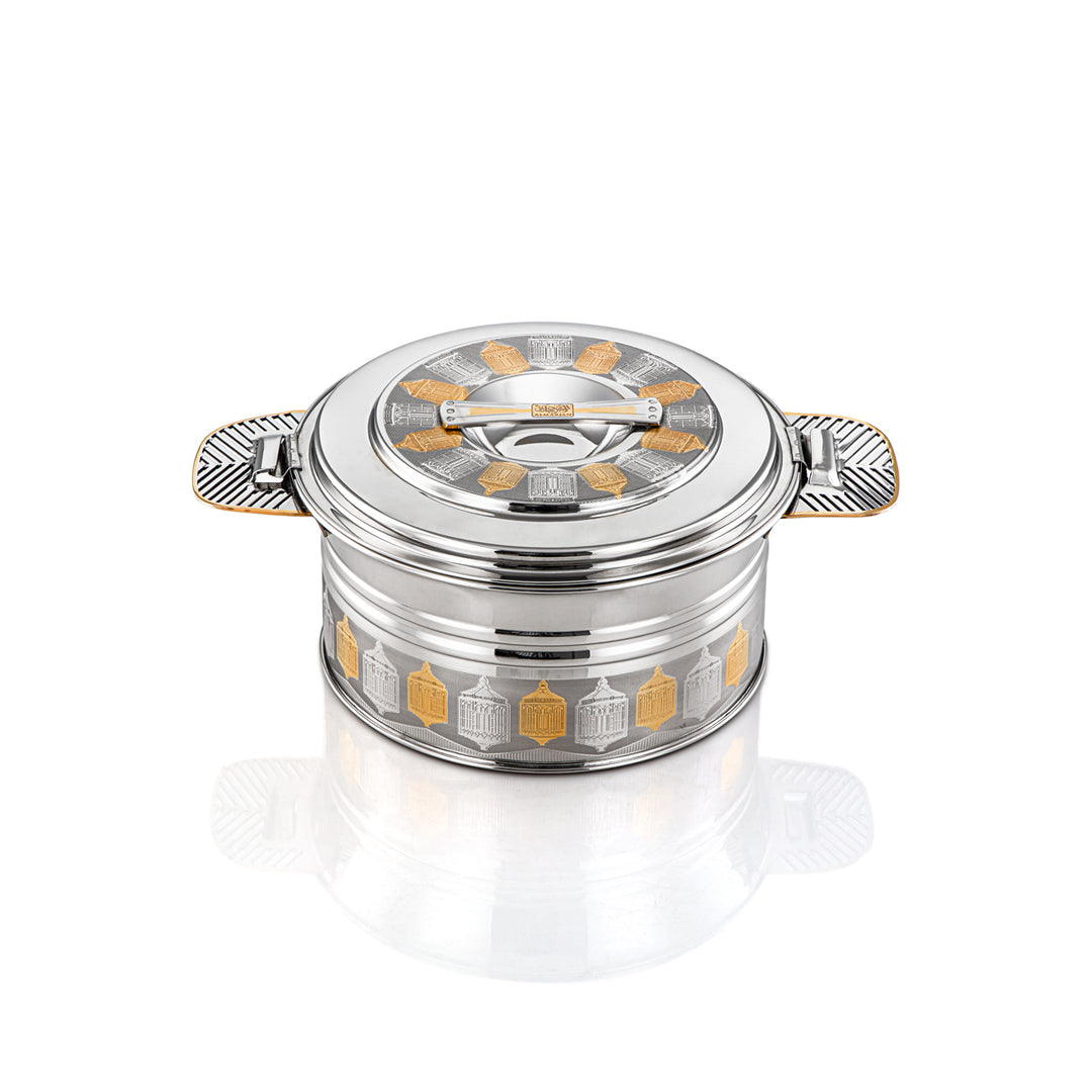 Almarjan 3000 ML Shaharzad Collection Stainless Steel Hot Pot Silver & Gold - H23EPG20HG