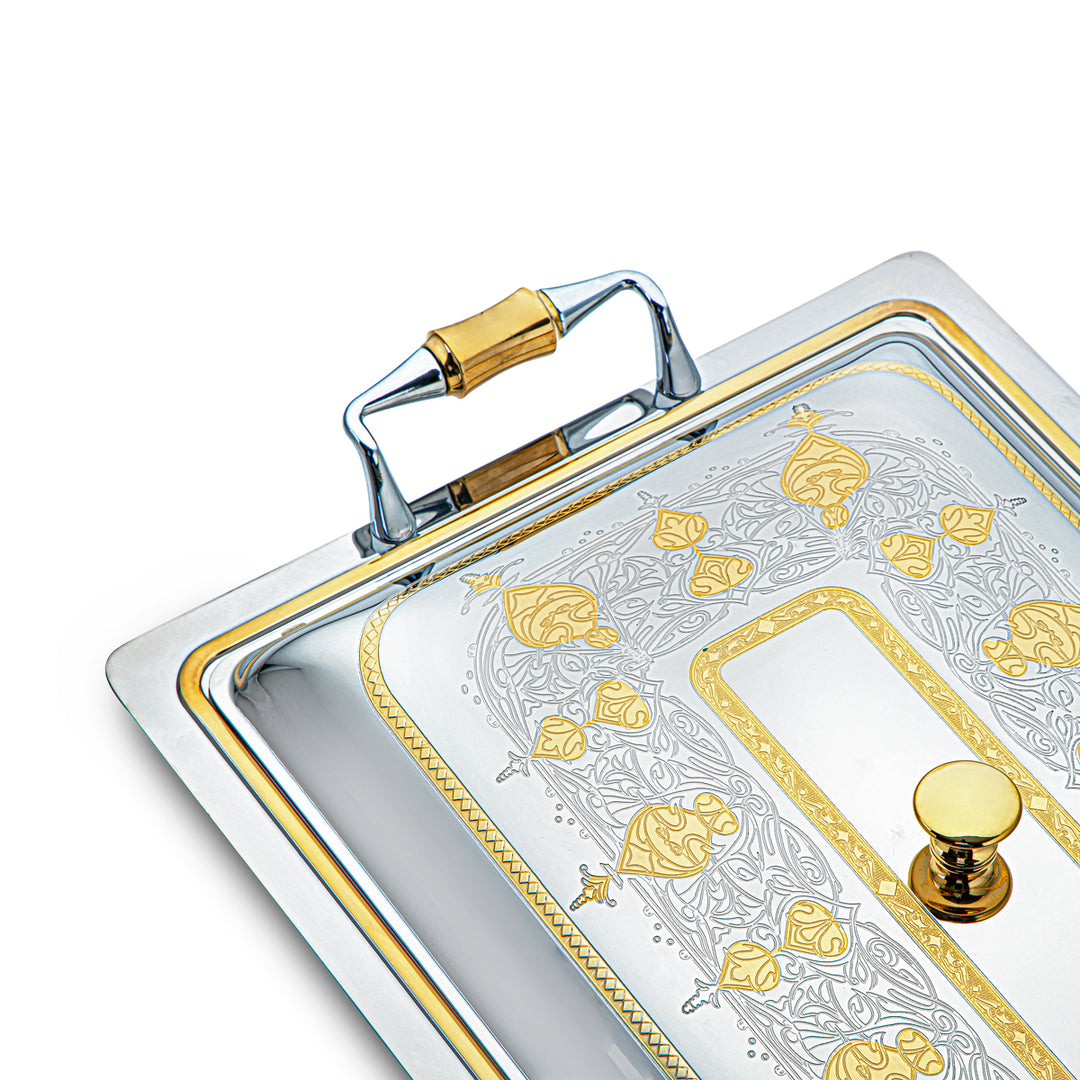 Almarjan 45 CM Alma Collection Stainless Steel Rectangle Serving Tray With Cover - STS2051180