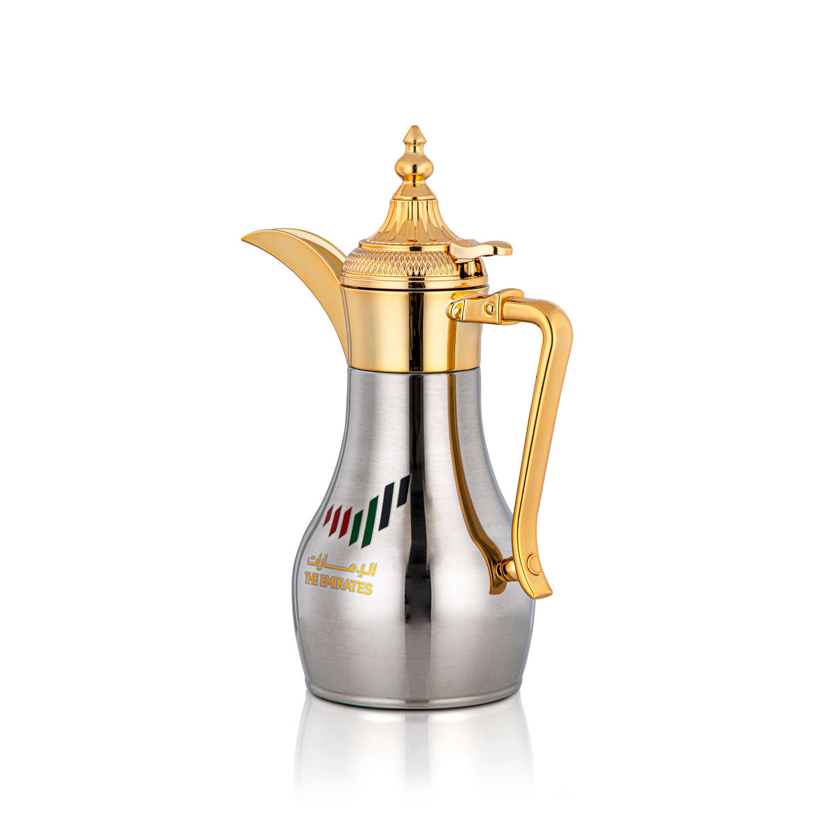 Almarjan 0.6 Liter Stainless Steel Vacuum Dallah Silver & Gold - SUD-060EK-CRG