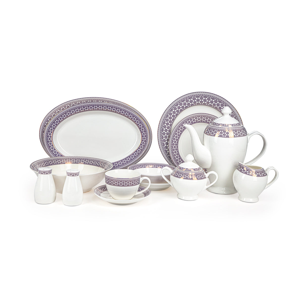 Almarjan 46 Pieces Bone China Dinner Set - SX-015