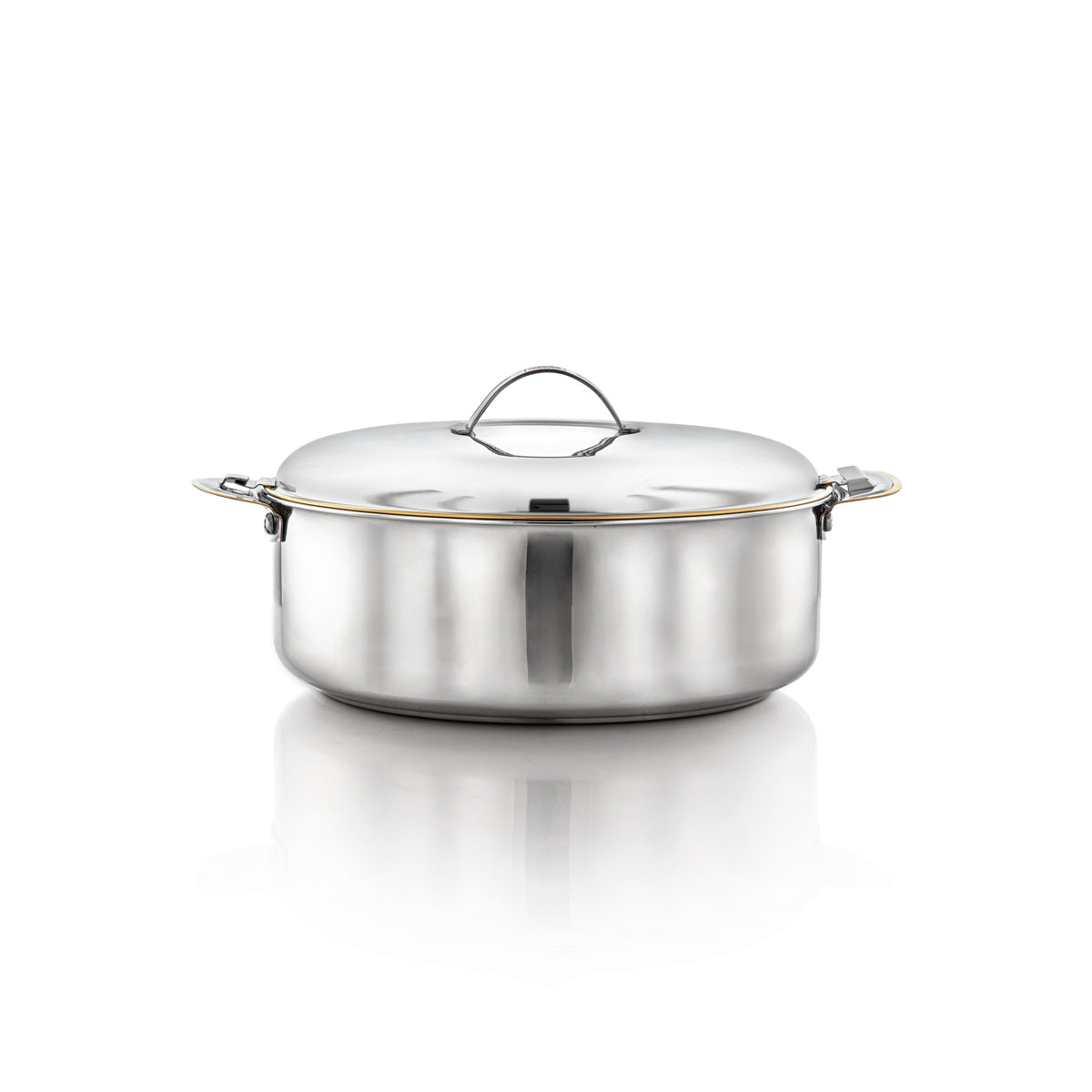 Almarjan 3500 ML Classic Collection Stainless Steel Hot Pot Silver & Gold - H23PG1