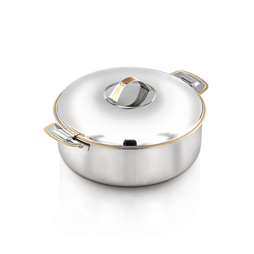 Almarjan 3500 ML Classic Collection Stainless Steel Hot Pot Silver & Gold - H23PG1