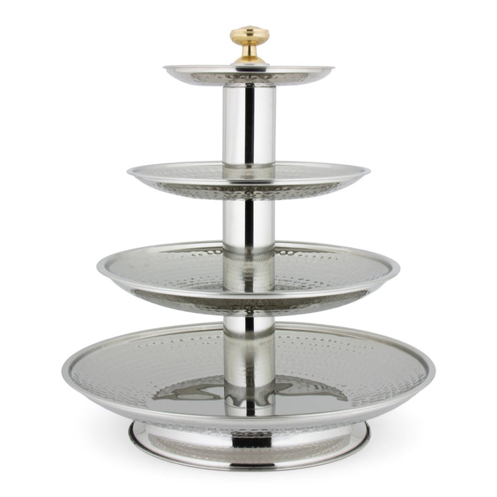 ALMARJAN Hammered Collection 4 Layer Stainless Steel Sweet Stand STS0290569