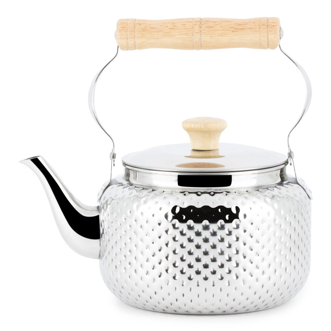 ALMARJAN 3 Liter Hammered Collection Stainless Steel Tea Kettle Silver STS0010502