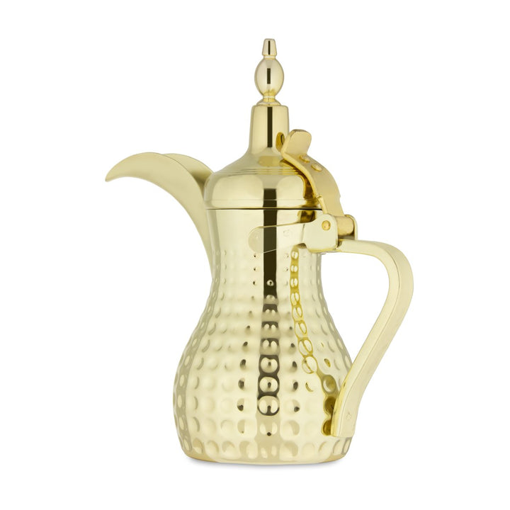 Almarjan 0.75 Liter Hammered Collection Stainless Steel Dallah Gold - STS0010554