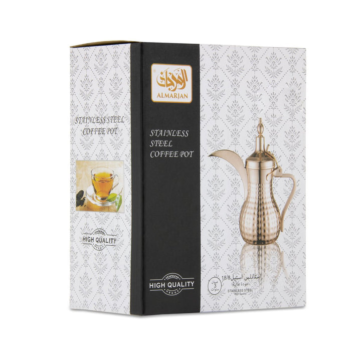 Almarjan 0.35 Liter Hammered Collection Stainless Steel Dallah Gold - STS0010552