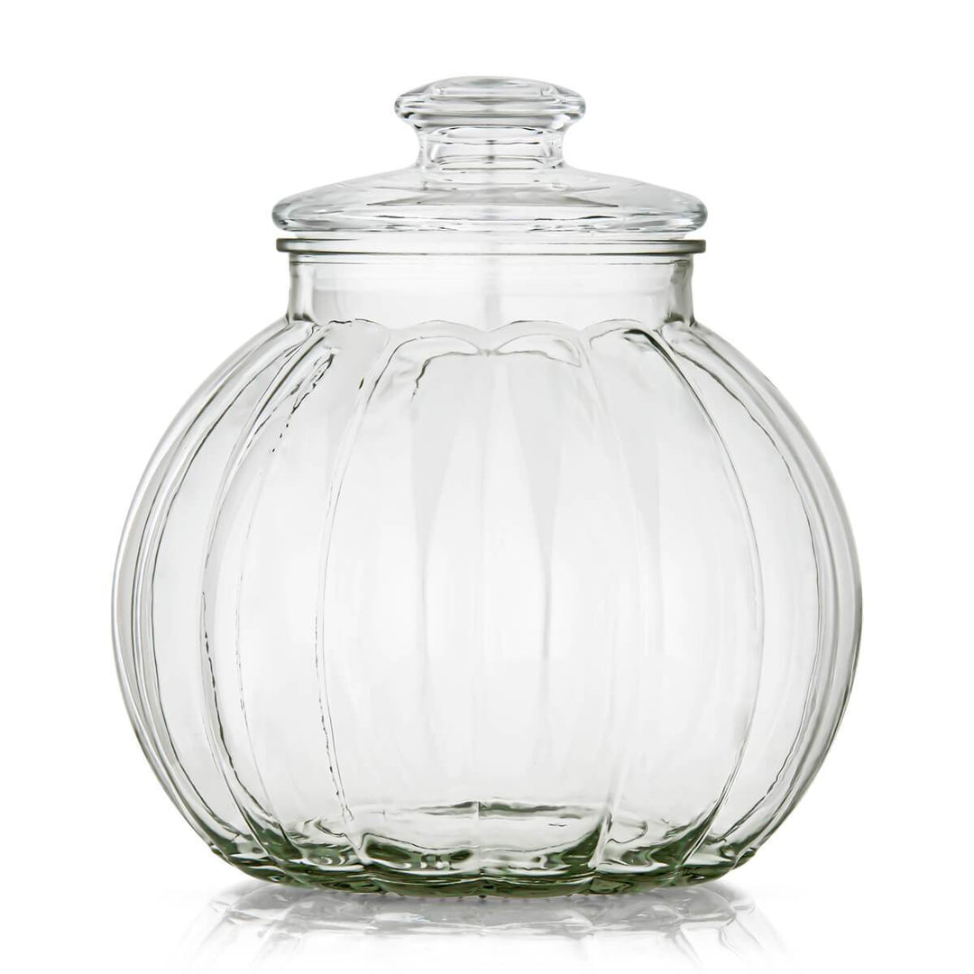 Claro Glass Round Air Tight Spice Jar Clear GJ004