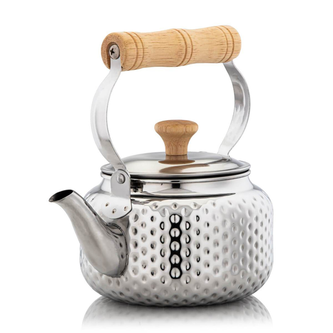 ALMARJAN Hammered Collection Stainless Steel Tea Kettle Silver 1.6 Liter STS0010500