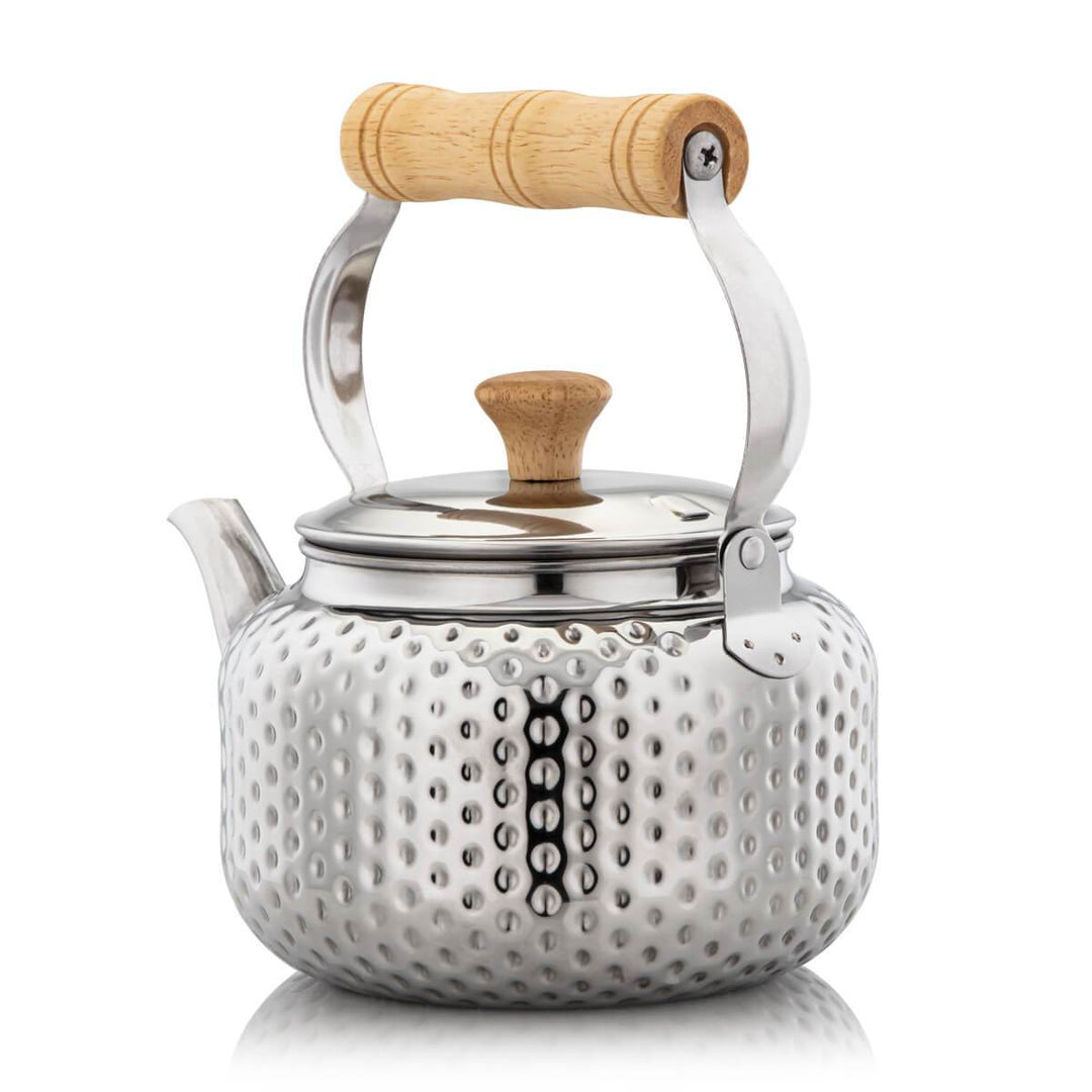 ALMARJAN Hammered Collection Stainless Steel Tea Kettle Silver 2 Liter STS0010501