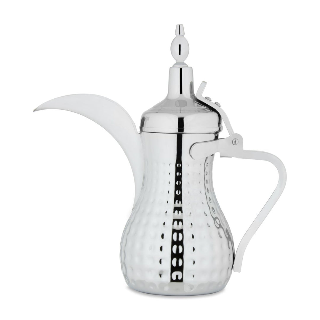 Almarjan 0.75 Liter Hammered Collection Stainless Steel Dallah Silver - STS0010549