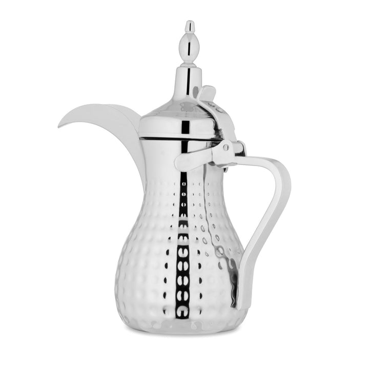 Almarjan 1.5 Liter Hammered Collection Stainless Steel Dallah Silver- STS0010551