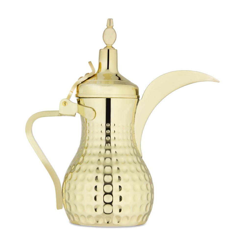 Almarjan 1 Liter Hammered Collection Stainless Steel Dallah Gold - STS0010555
