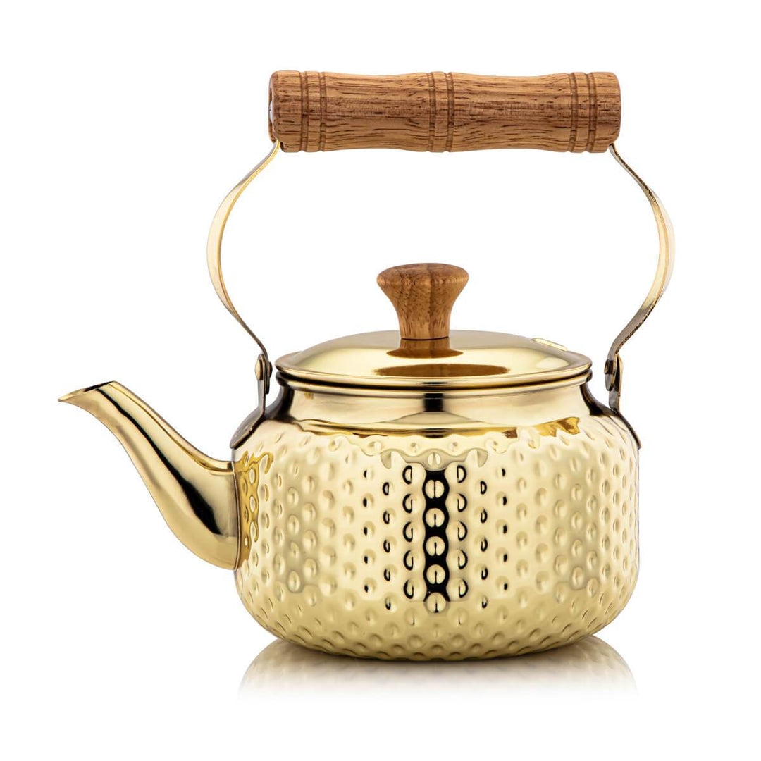 Almarjan 1.6 Liter Hammered Collection Stainless Steel Kettle Gold - STS0010597