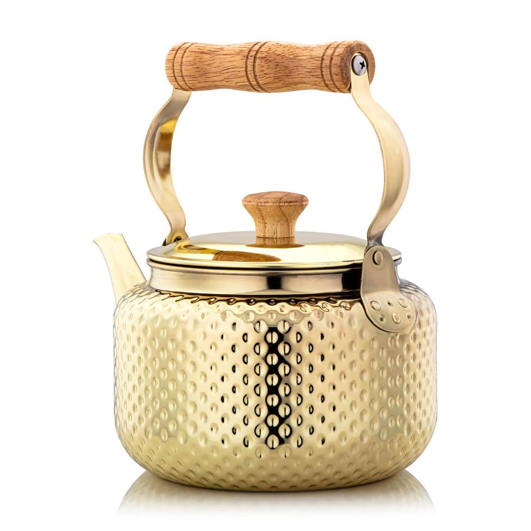 Almarjan 3 Liter Hammered Collection Stainless Steel Kettle Gold - STS0010599