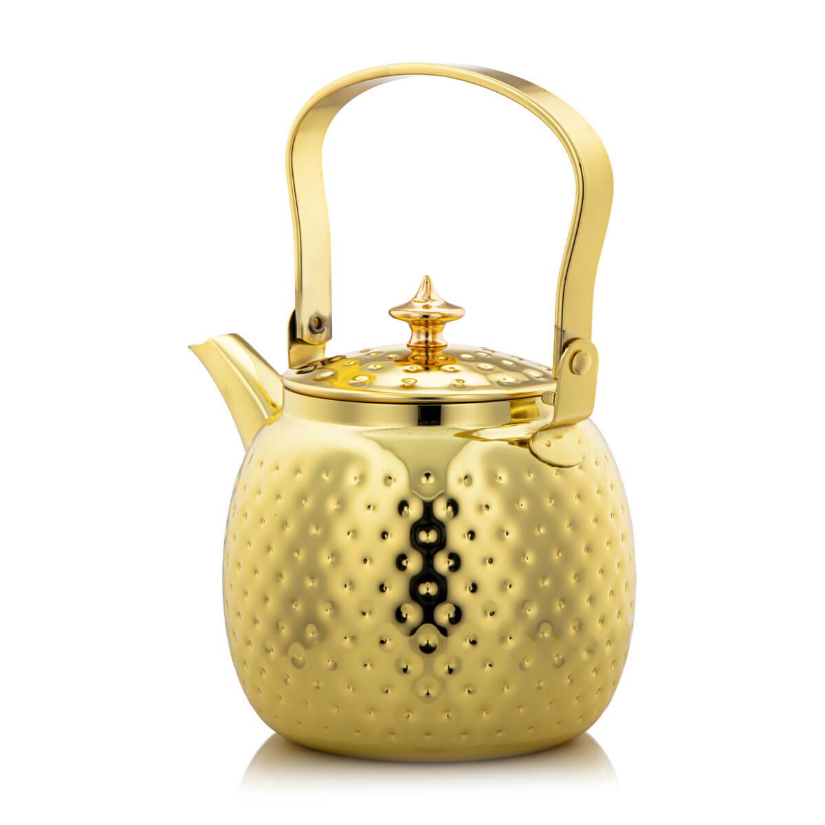 Almarjan 1.5 Liter Stainless Steel Hammered Tea Kettle Gold - STS0010621
