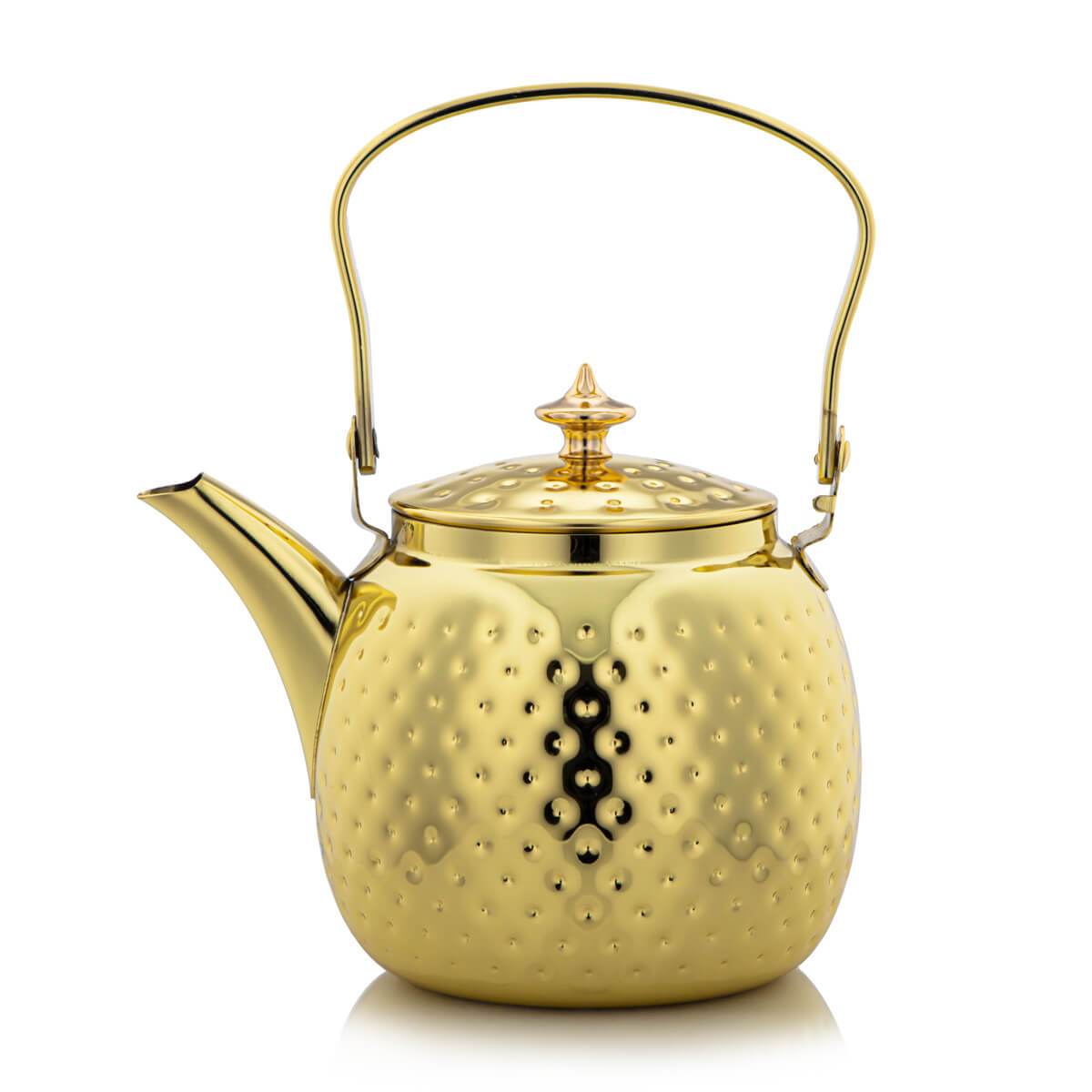 Almarjan 1.5 Liter Stainless Steel Hammered Tea Kettle Gold - STS0010621
