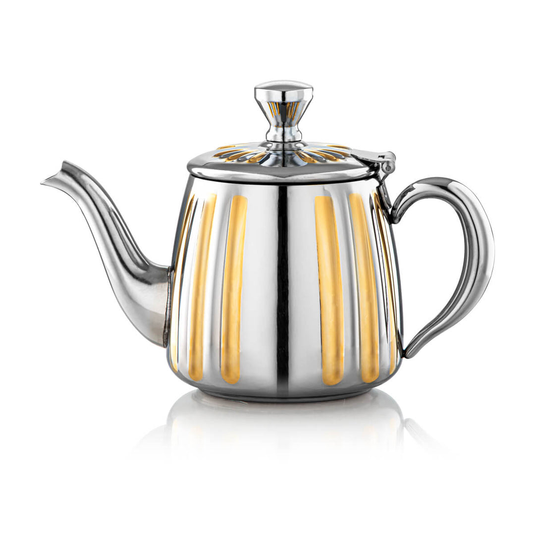 Almarjan 0.35 Liter Stainless Steel Teapot Silver & Gold - STS0010640
