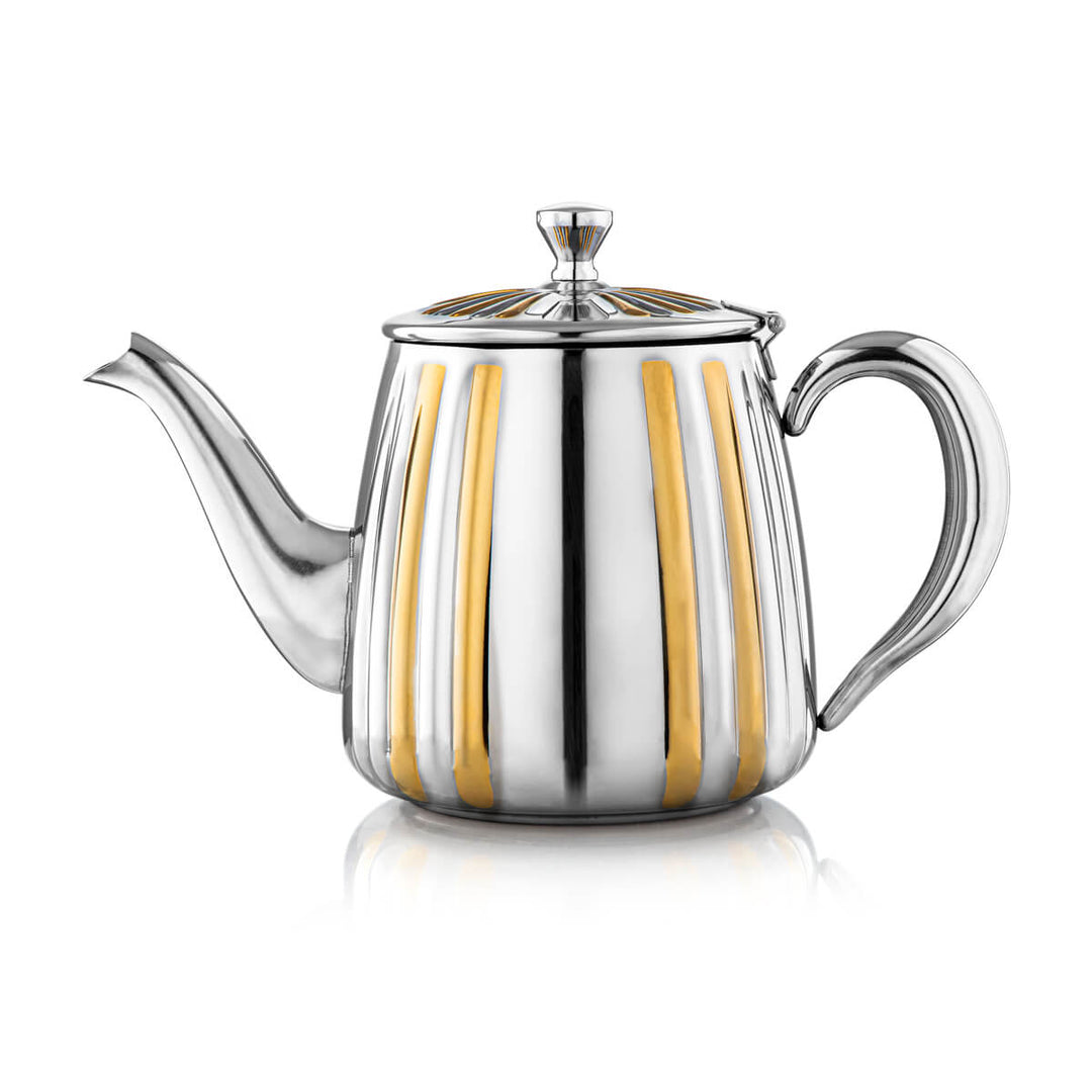 Almarjan 1.4 Liter Stainless Steel Teapot Silver & Gold - STS0010644
